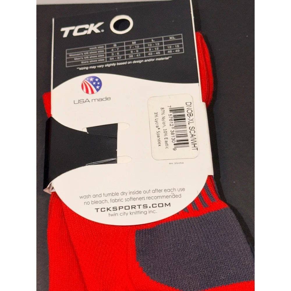 2 TCK Performance XL Red‎ White Striped Over the Calf Athletic Socks